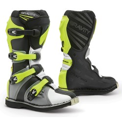 Botas moto MX FORMA Gravity Grey White Yellow Fluo - Infantil