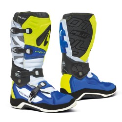 Botas moto MX FORMA Pilot Yellow Fluo White Blue