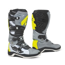 Botas moto MX FORMA Pilot Grey White Yellow Fluo